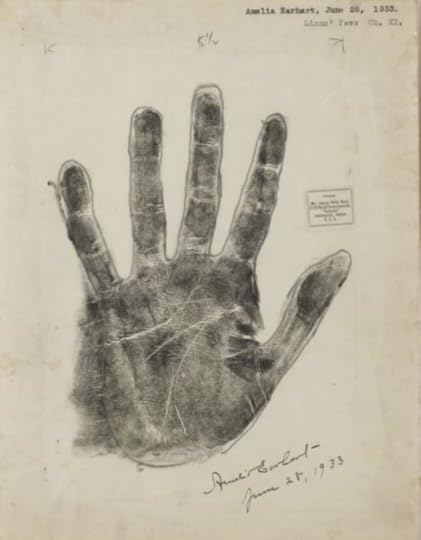 Amelia Earhart's inked handprint