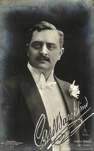 Carl Barcklind as Count Danilo in Den glana änkan (The Merry Widow)