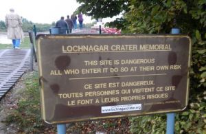 Danger sign in the Somme