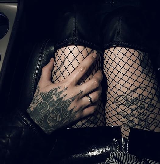 fishnets, hand, and black image