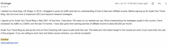 scale your travel blog review student success stories