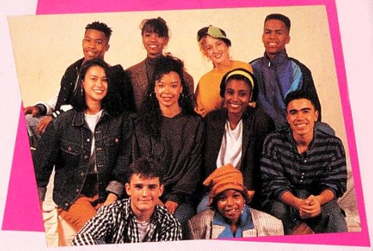 A group of racially black, white, and brown teenage friends