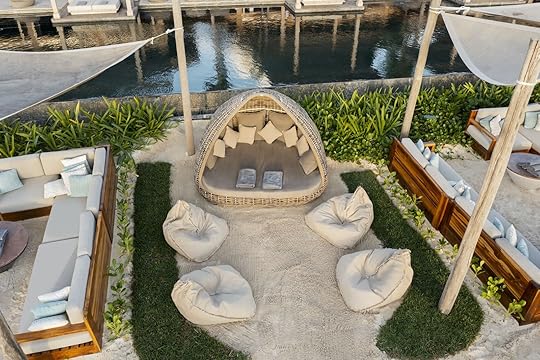 Lounge chairs and pool at the Sands Beach Club