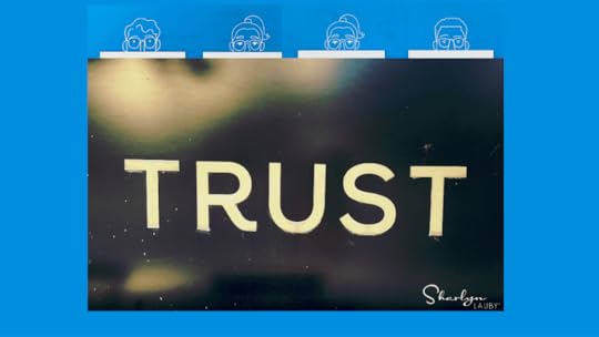 wall sign trust with inclusion of people looking over sign