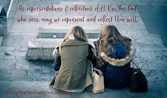 Two women sitting together with text pulled from post