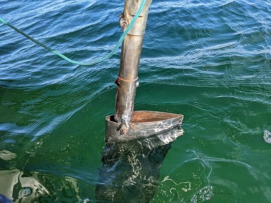 Repaired Monitor Rudder in place...