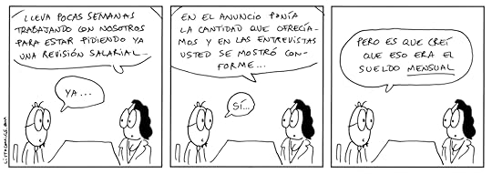 Tira cómica sobre la importancia de renegociar el sueldo enseguida.