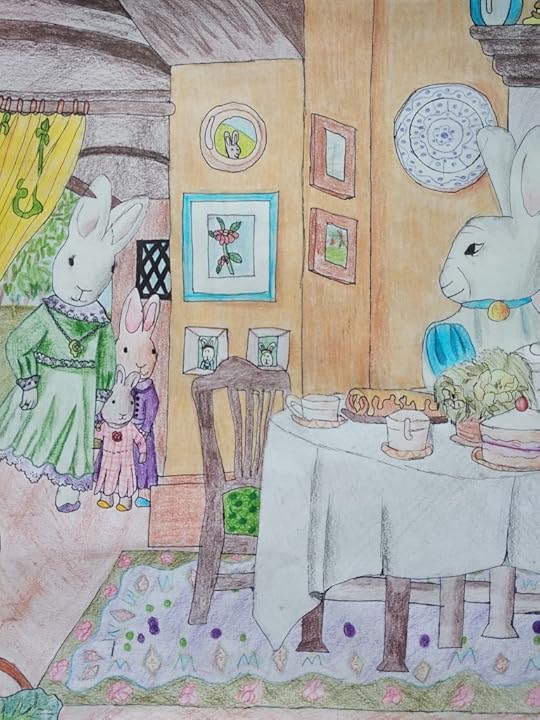 Amei Age 8, color pencil piece, First Place Green Ember Kid Art Winner