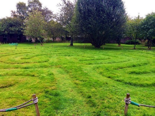 Aberdeen in the rain: grass maze