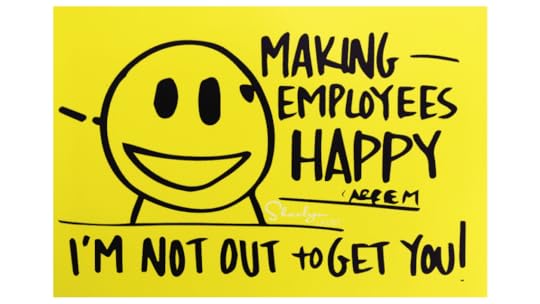 whiteboard drawing making employees happy like with their final paychecks