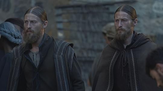 Sers Erryk and Arryk Cargyll in plain clothes walking through Flea Bottom on House of the Dragon