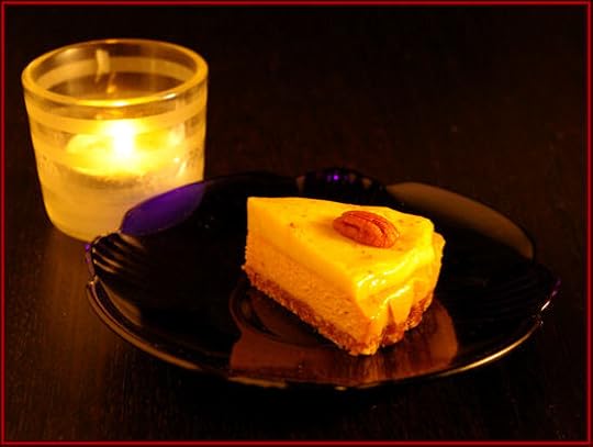 Pumpkin pie by candlelight. Photo from freshtopia.net