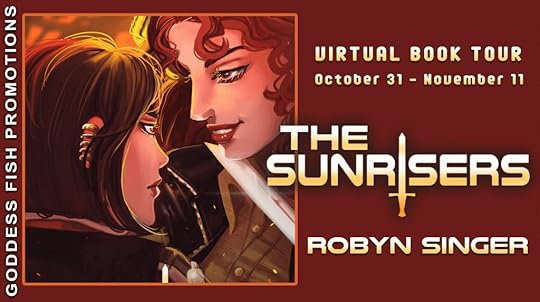 Goddess Fish book tour banner for The Sunrisers