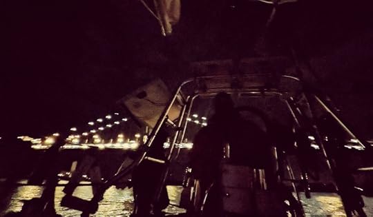 Down the East River at night!