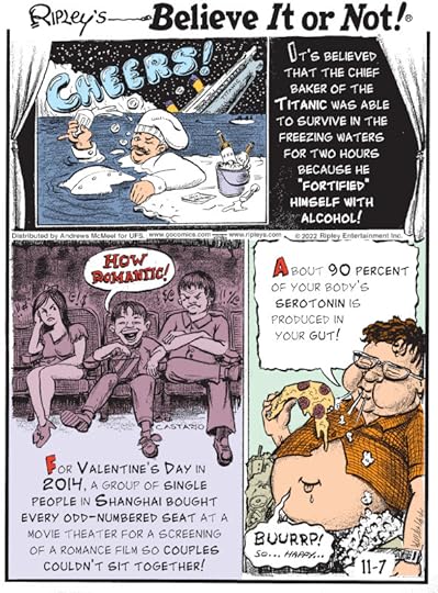1. It's believed that the chief baker of the Titanic was able to survive in the freezing waters for two hours because he 