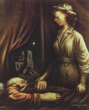 “GI Angel” by Fletcher Martin, depicting an Army nurse in North Africa, 1943 (US Army Medical Department, Office of Medical History)