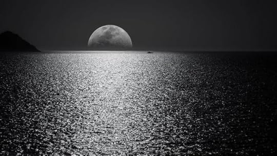 White and Black Moon With Black Skies and Body of Water Photography during Night Timeby GEORGE DESIPRIS