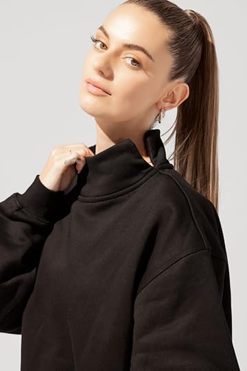 wendy's lookbook x popflex uptown mockneck sweatshirt black