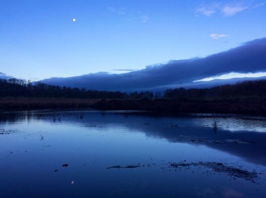 The dark blue hues of the loch and sky