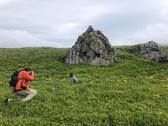 Photographing Joan journaling during a stop. Since everybody was wearing our product everywhere and the books as about traveling, anything we did became fodder for book photos. 