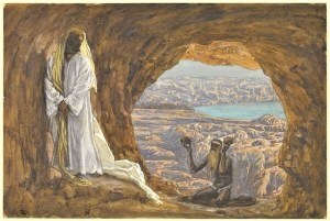 Tissot painting: Satan tempting Jesus for 40 days