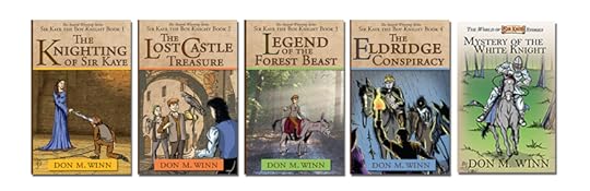 The covers of the books in the Sir Kaye the Boy Knight series by Don M. Winn, which are great chapter books for making time to read together.