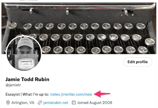 a screen capture of my Twitter profile