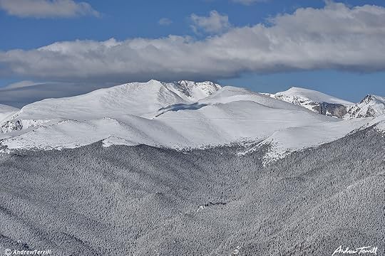 Mount Evans Mount Blue Sky Colorado in winter snow 
