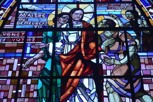 Stained Glass, Window, Chapel, Jesus