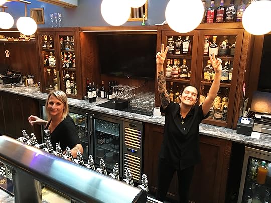 The bar in a secret speakeasy in the basement of a hotel from 1927.