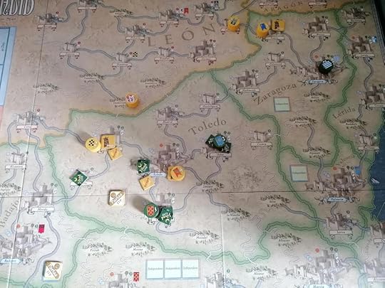 Zoom in of the area around Toledo on the Almoravid board