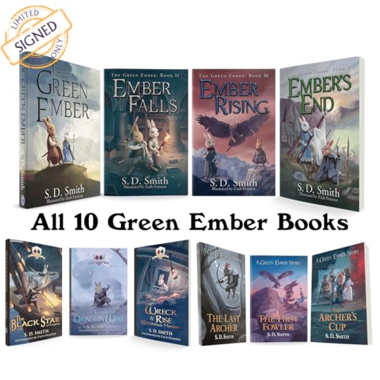 signed full set of Green Ember Books, featured in the Free Green Ember Ornament Post