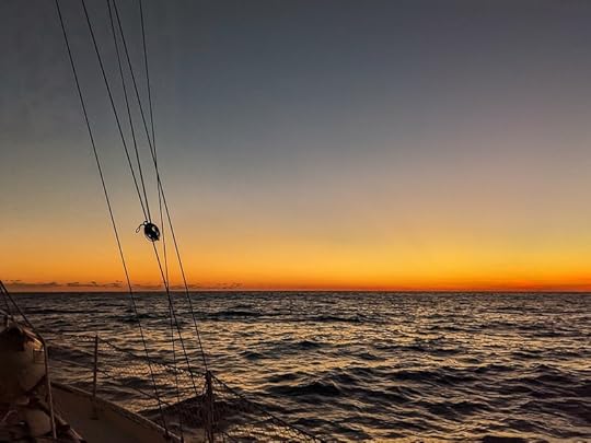 Sunset over Atlantic Ocean waters