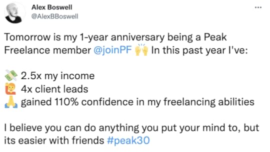 peak freelance membership review student testimonials