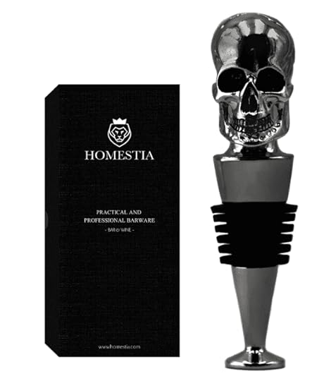 Black Skull Bottle Stopper