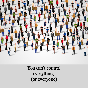 Drawing of crowed of people, with words 