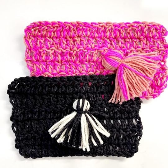 Wednesday's Snood Swatches in Wednesday and Enid palettes