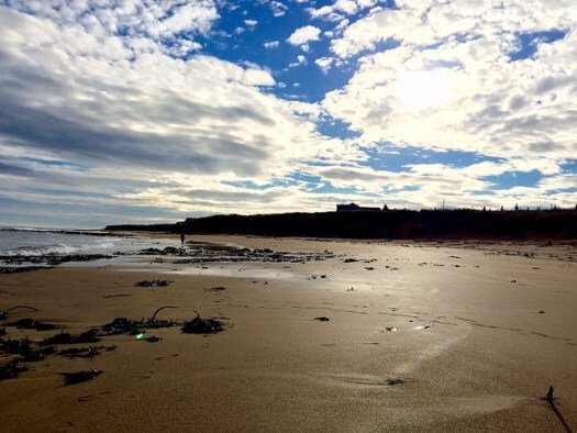 clouds and shadows at the beach