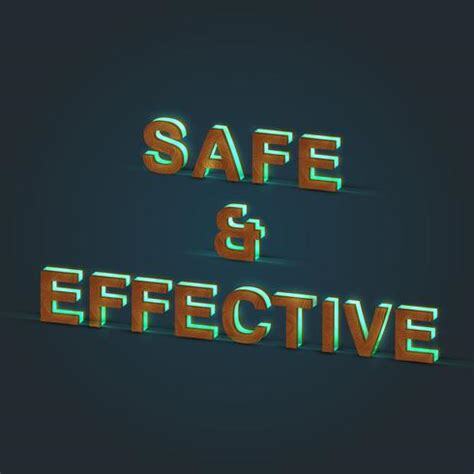 'SAFE & EFFECTIVE' - Realistic illustration of a word made by wood and ...