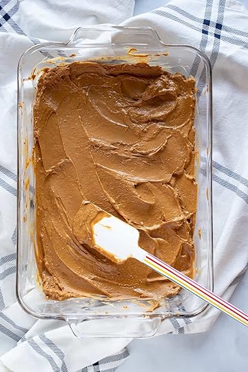 melted caramelized white chocolate in a baking pan