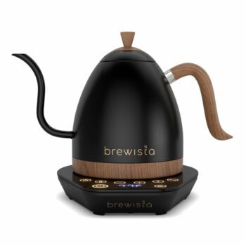 Brewista Artisan Gooseneck waterkoker - zwart/hout - Thee.be