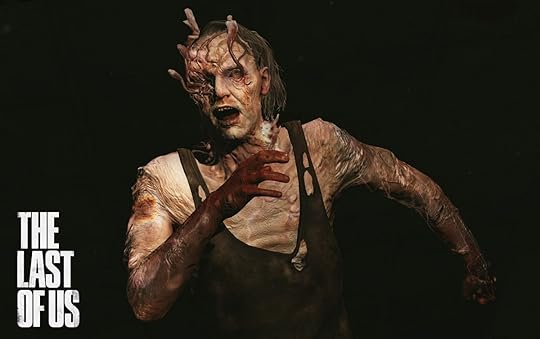 Concept art for The Last of Us game shows a stalker, an infected with distinctive fungal growths out of their head.