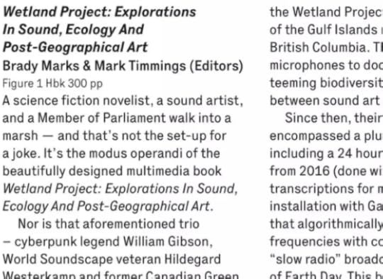 This is an excerpt from my article about a book called Wetland Project