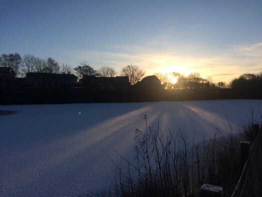 Winter in Scotland: Strichen lake, a snowy Scottish scene