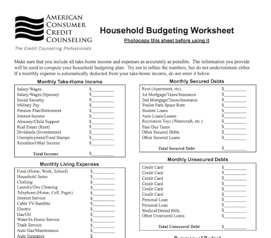 Free Budgeting Worksheets For Adults familyeco.net