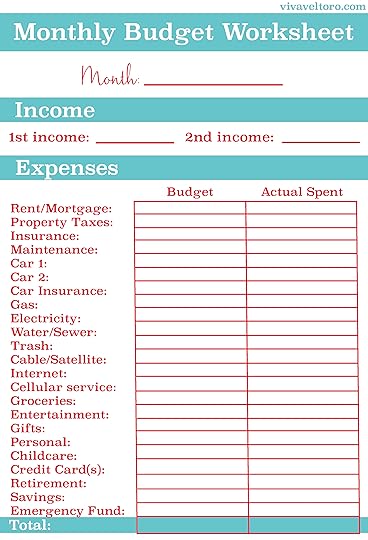 Budget Worksheet – Young Adults Use the worksheet below.