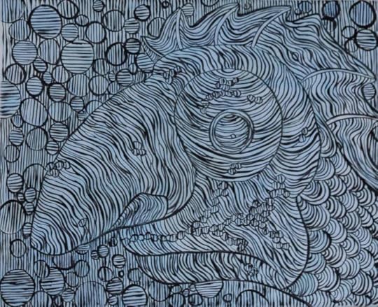 Painting of a fish man