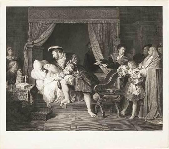 Joseph Théodore Richomme after Jean Auguste Dominique Ingres, The Death of Leonardo da Vinci, expiring in the arms of King François I, c. 1825, etching and engraving. 