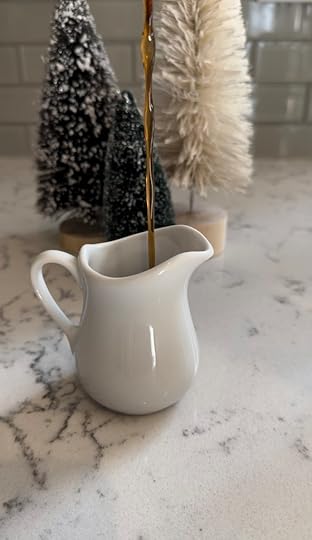 winter spiced simple syrup pour