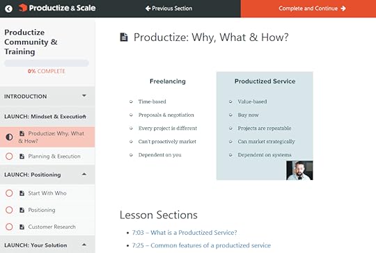 productize and scale review course page